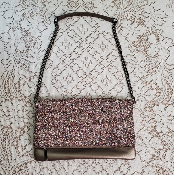 Express Handbags - Express rainbow sparkle glitter purse